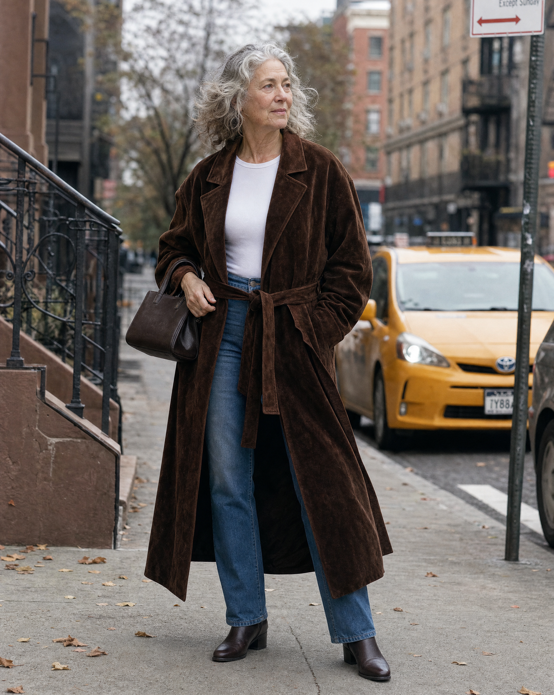 Corinne | Long Velvet Trench Coat