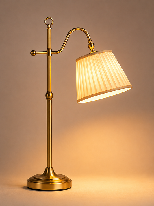 Elegant Retro Metal Fabric Bedside Table Lamp