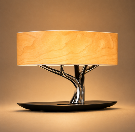 PineGlow | Modern Smart LED Dimmable Desk Lamp with Bluetooth Speaker