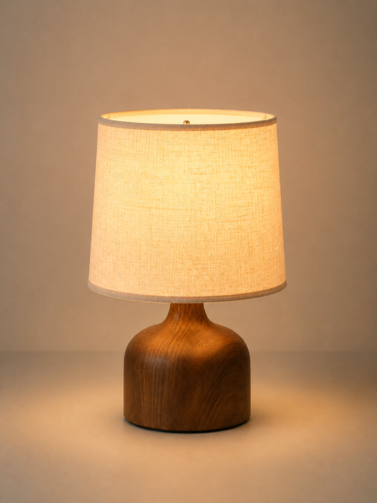 Elegant Retro Iron Wood Grain Bedside Lamp