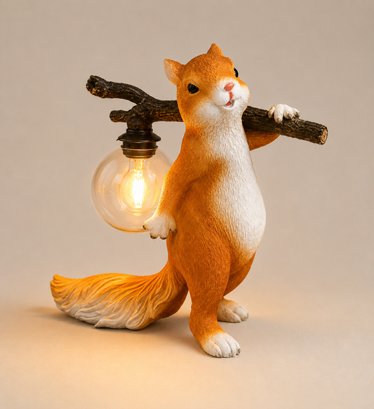 SquirrelGlow | Chic Minimalist LED Table Lamp for Bedroom and Desk