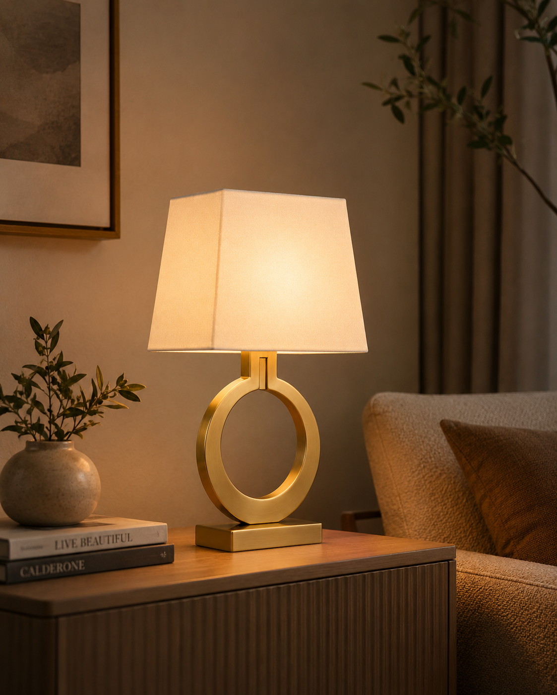 Hilla | Elegant Modern Fabric Table Lamp for Home and Office