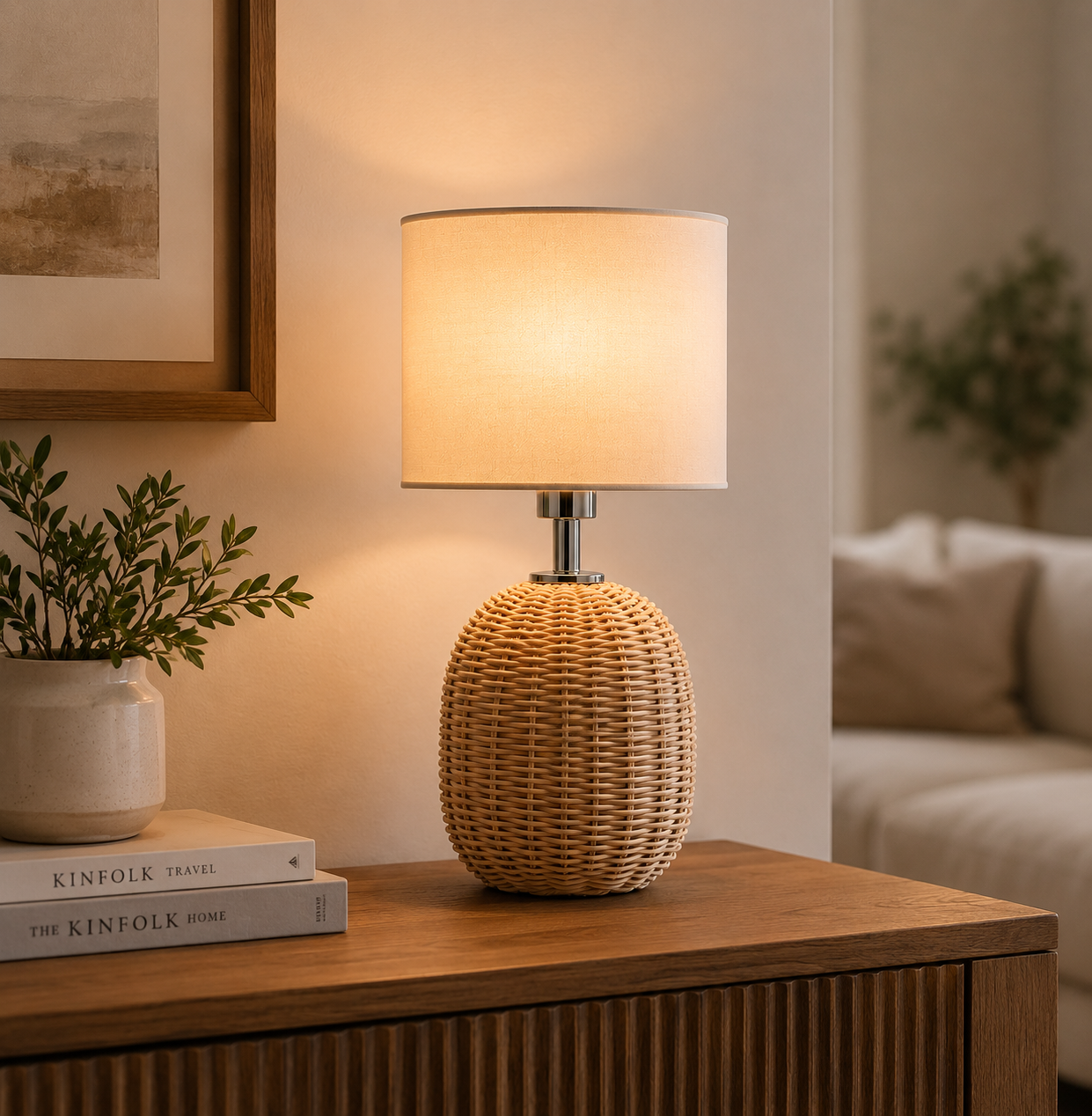 Stylish Retro Bamboo Table Lamp for Bedroom & Living Room