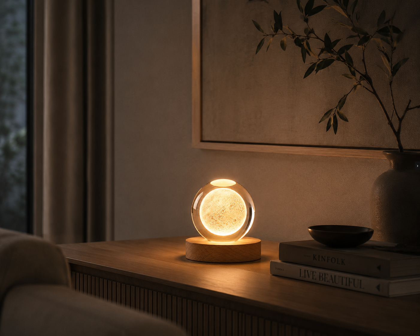 CelestialGlow | Elegant 3D Crystal Solar System Night Light