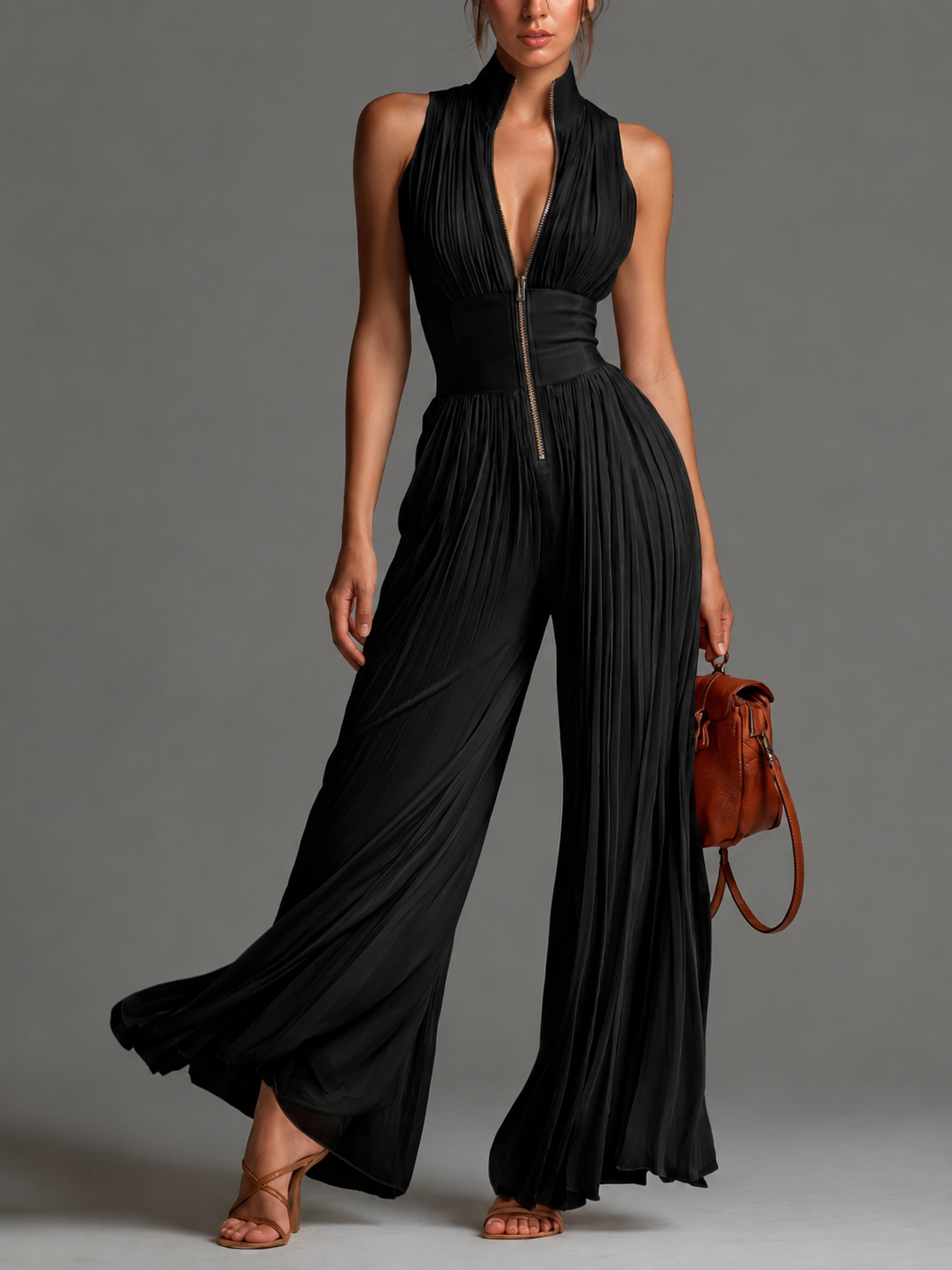 Valerie Elegant Pleated Jumpsuit