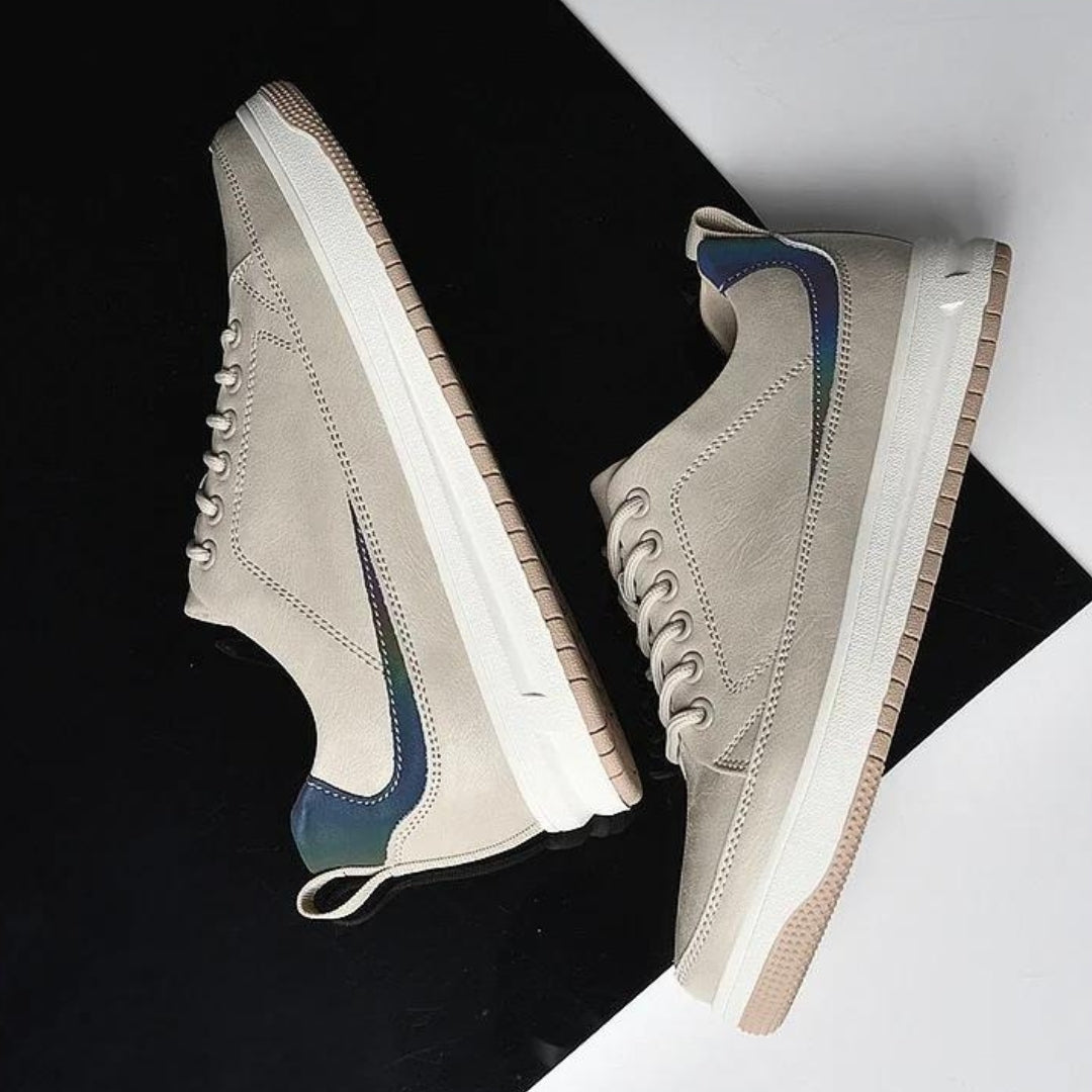 Miles | Covert Height-Boosting Leather Sneakers