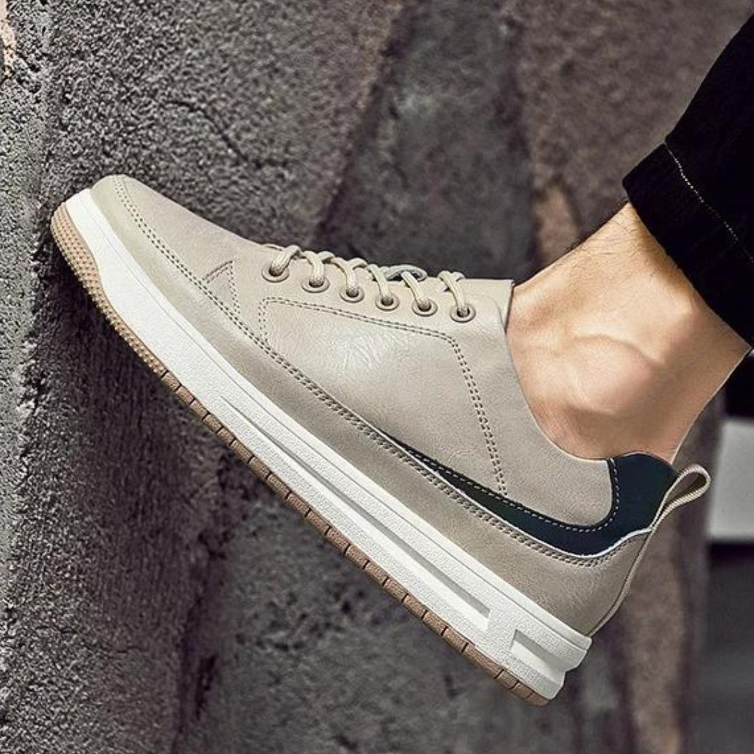 Miles | Covert Height-Boosting Leather Sneakers