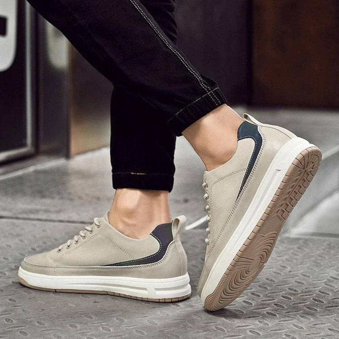 Miles | Covert Height-Boosting Leather Sneakers