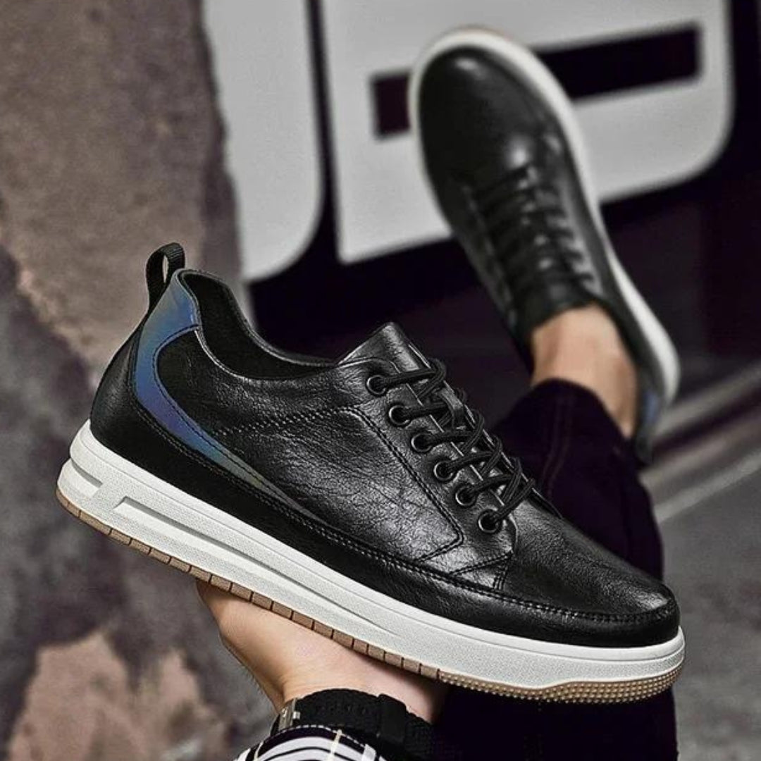 Miles | Covert Height-Boosting Leather Sneakers