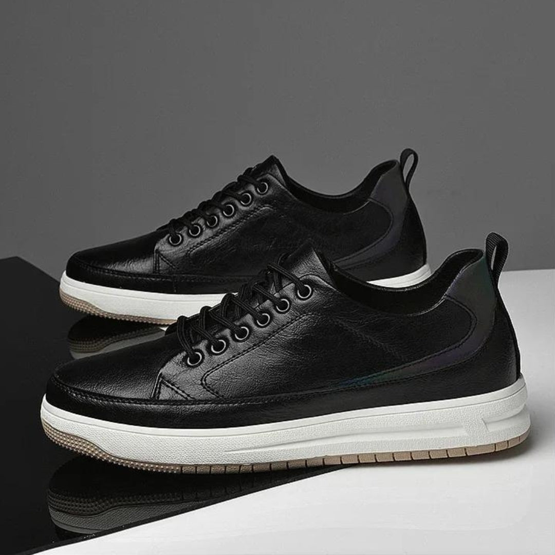 Miles | Covert Height-Boosting Leather Sneakers