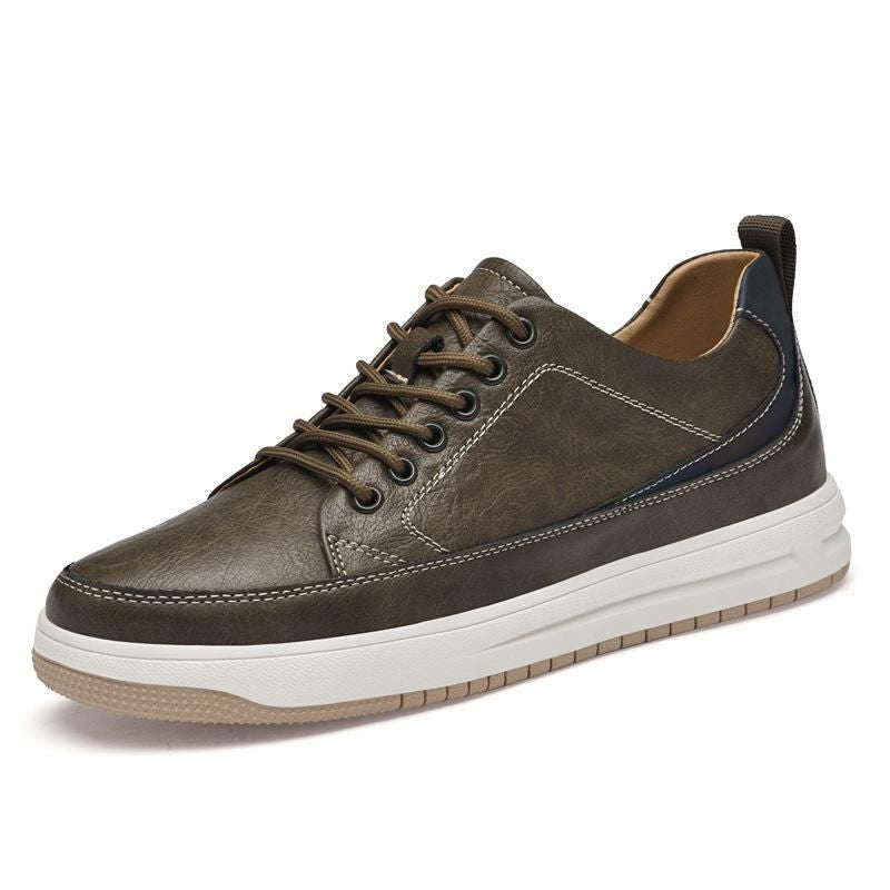 Miles | Covert Height-Boosting Leather Sneakers