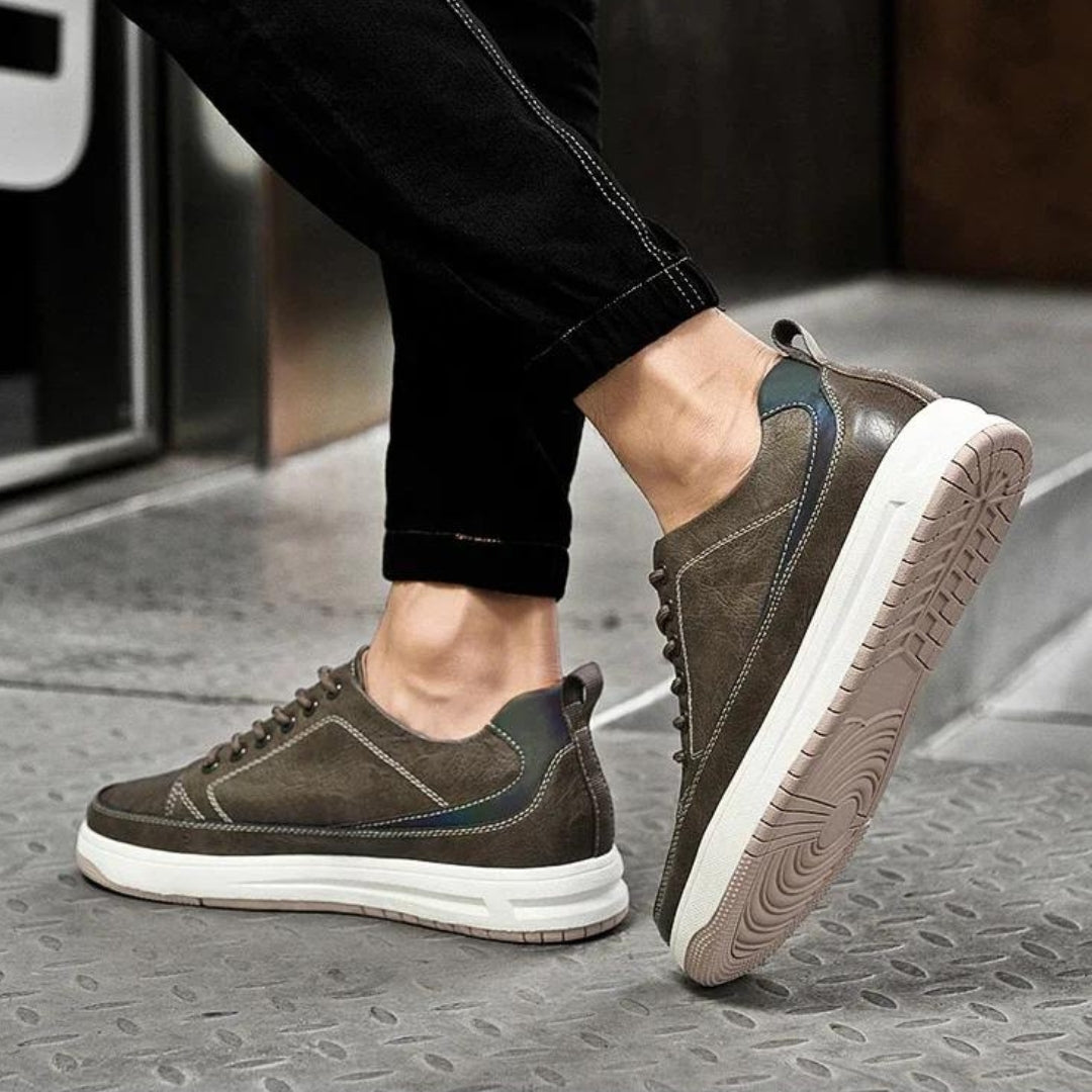 Miles | Covert Height-Boosting Leather Sneakers