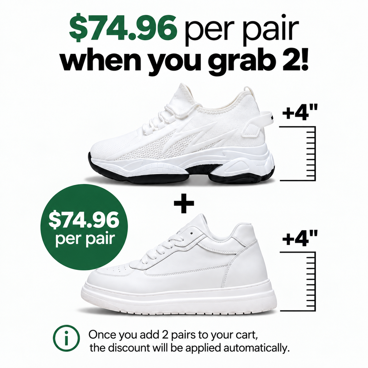 Marcus | Covert Height-Boosting Sneakers (2-Pair Offer)