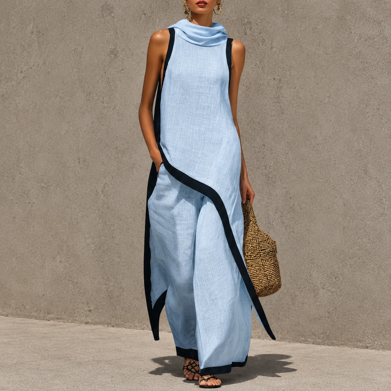 MARISSA | Elegant Tunic & Wide-Leg Pants Set