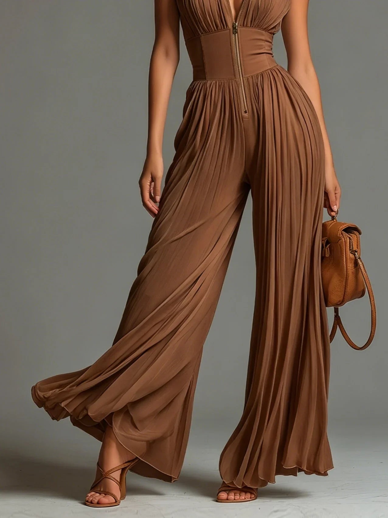 Valerie Elegant Pleated Jumpsuit