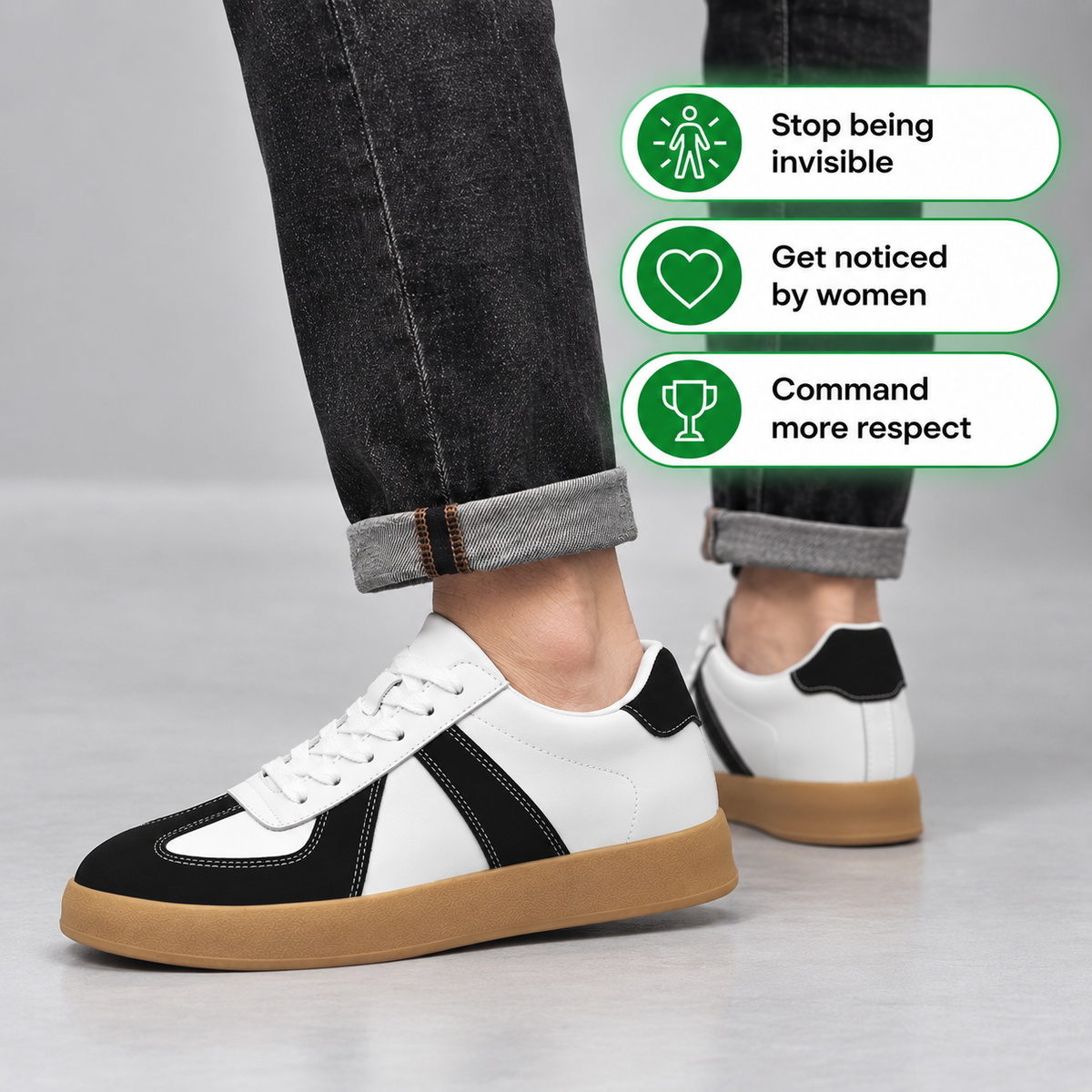 Adrian | Covert Height-Boosting Leather Sneakers
