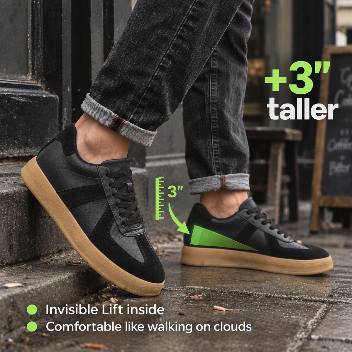 Adrian | Covert Height-Boosting Leather Sneakers