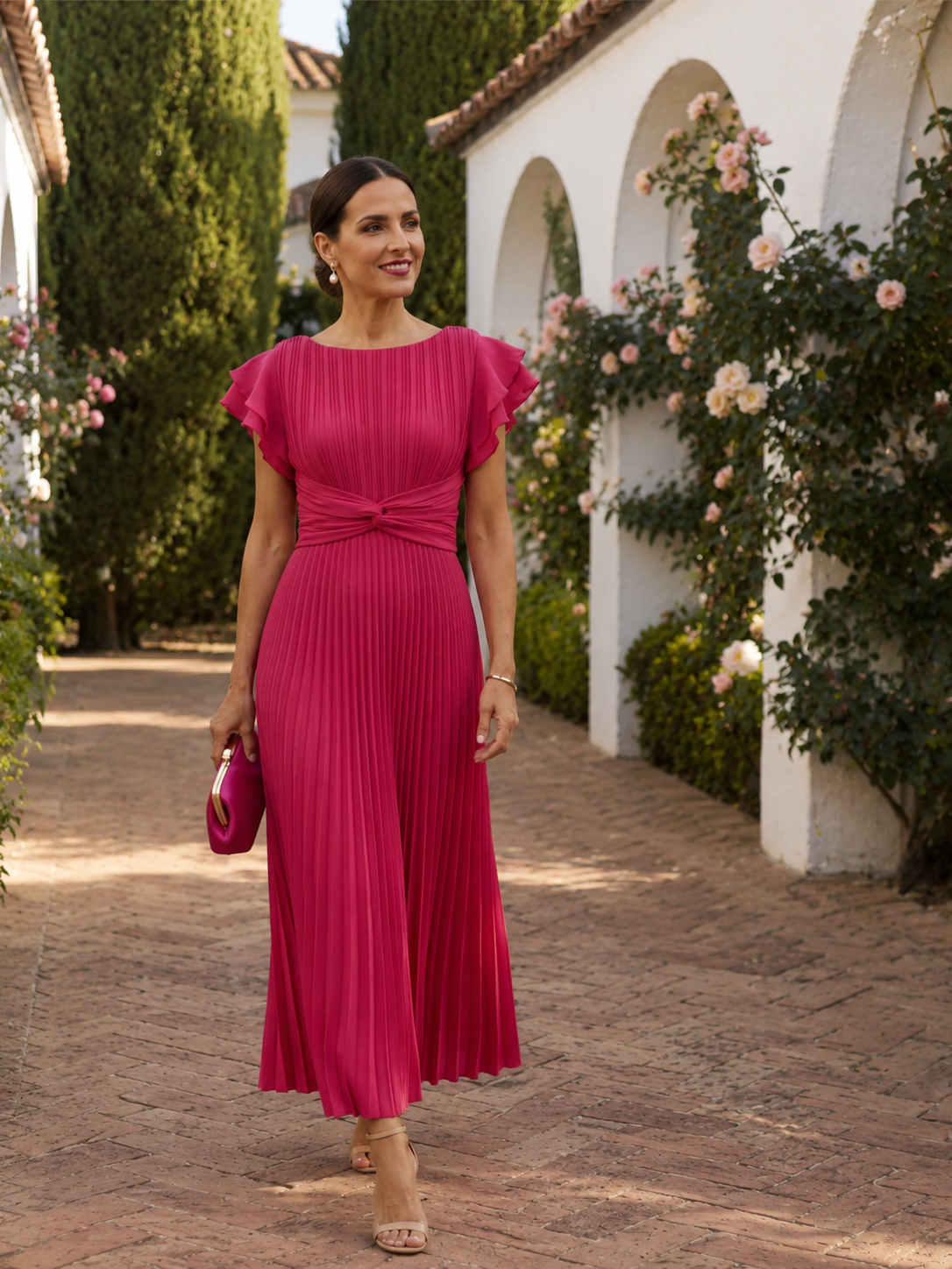 Celeste Elegant Pleated Dress