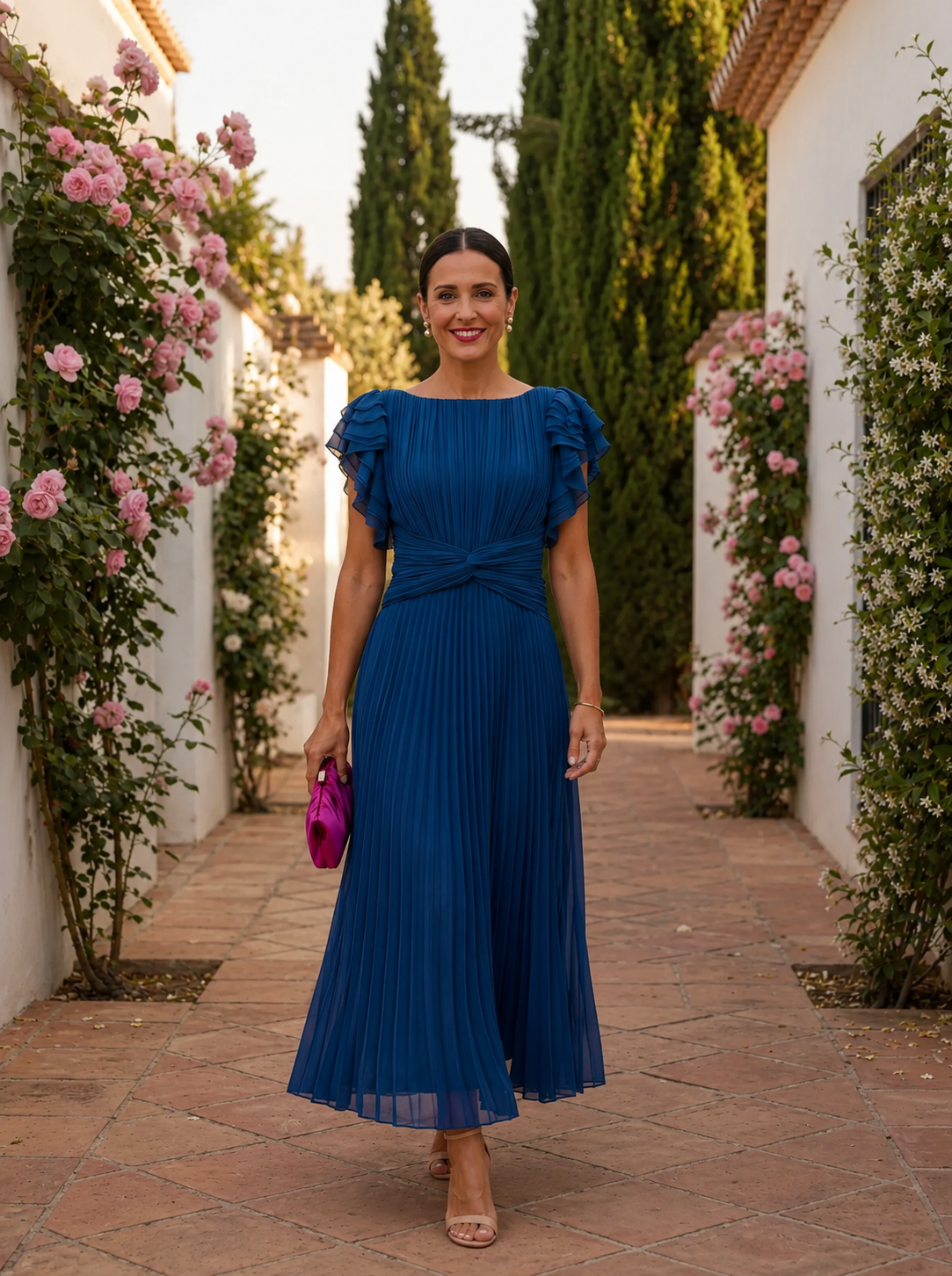 Celeste Elegant Pleated Dress