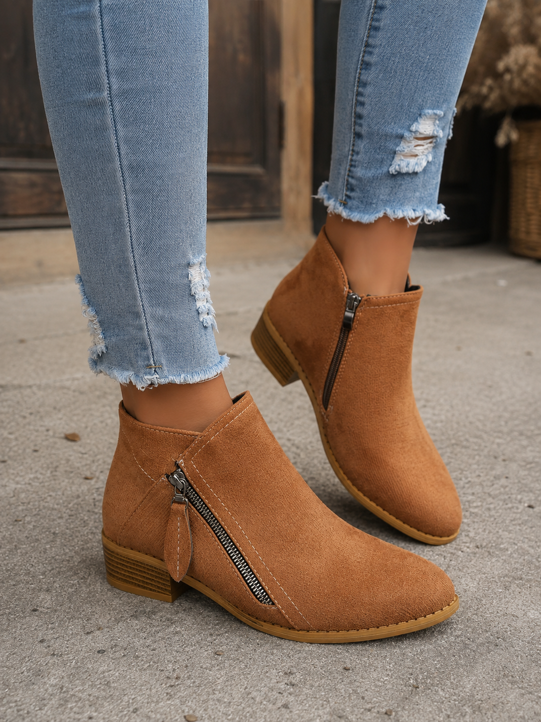 Colleen™ | Comfortable Zip Ankle Boots