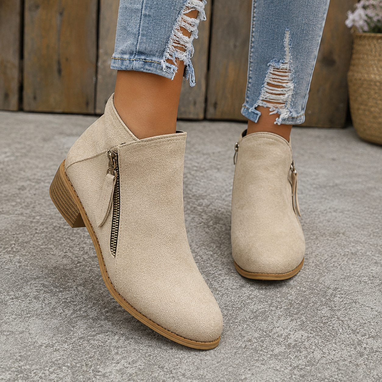 Colleen™ | Comfortable Zip Ankle Boots