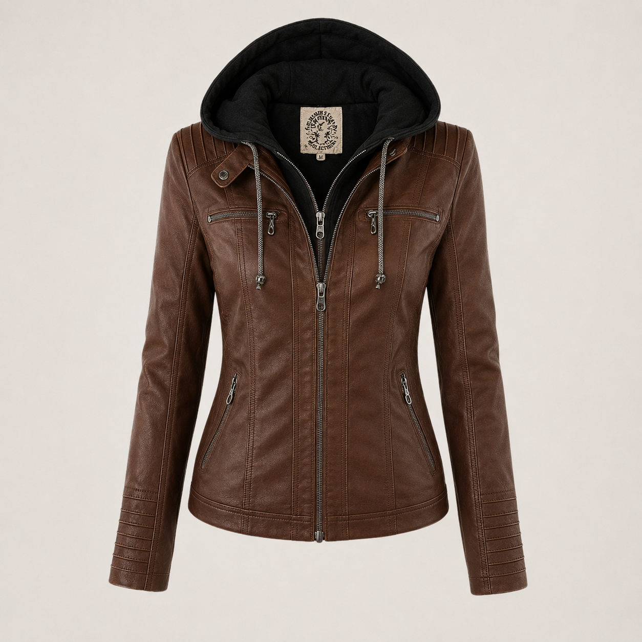 Diane | Hooded Leather Jacket