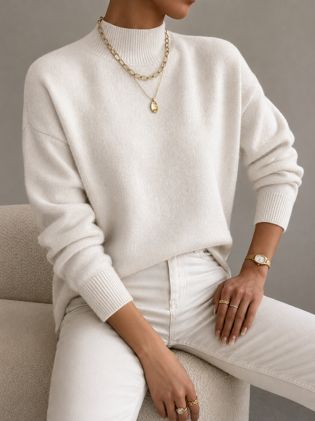 Elaine | Soft Mock-Neck Sweater