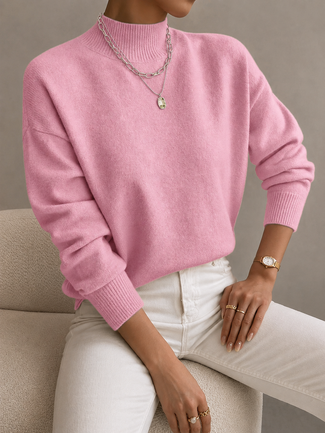 Elaine | Soft Mock-Neck Sweater