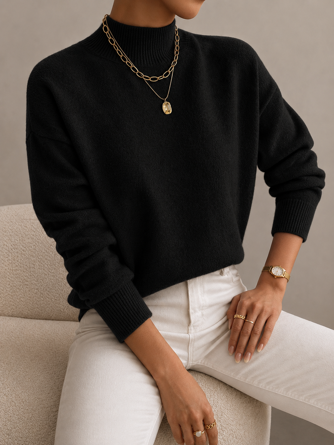 Elaine | Soft Mock-Neck Sweater