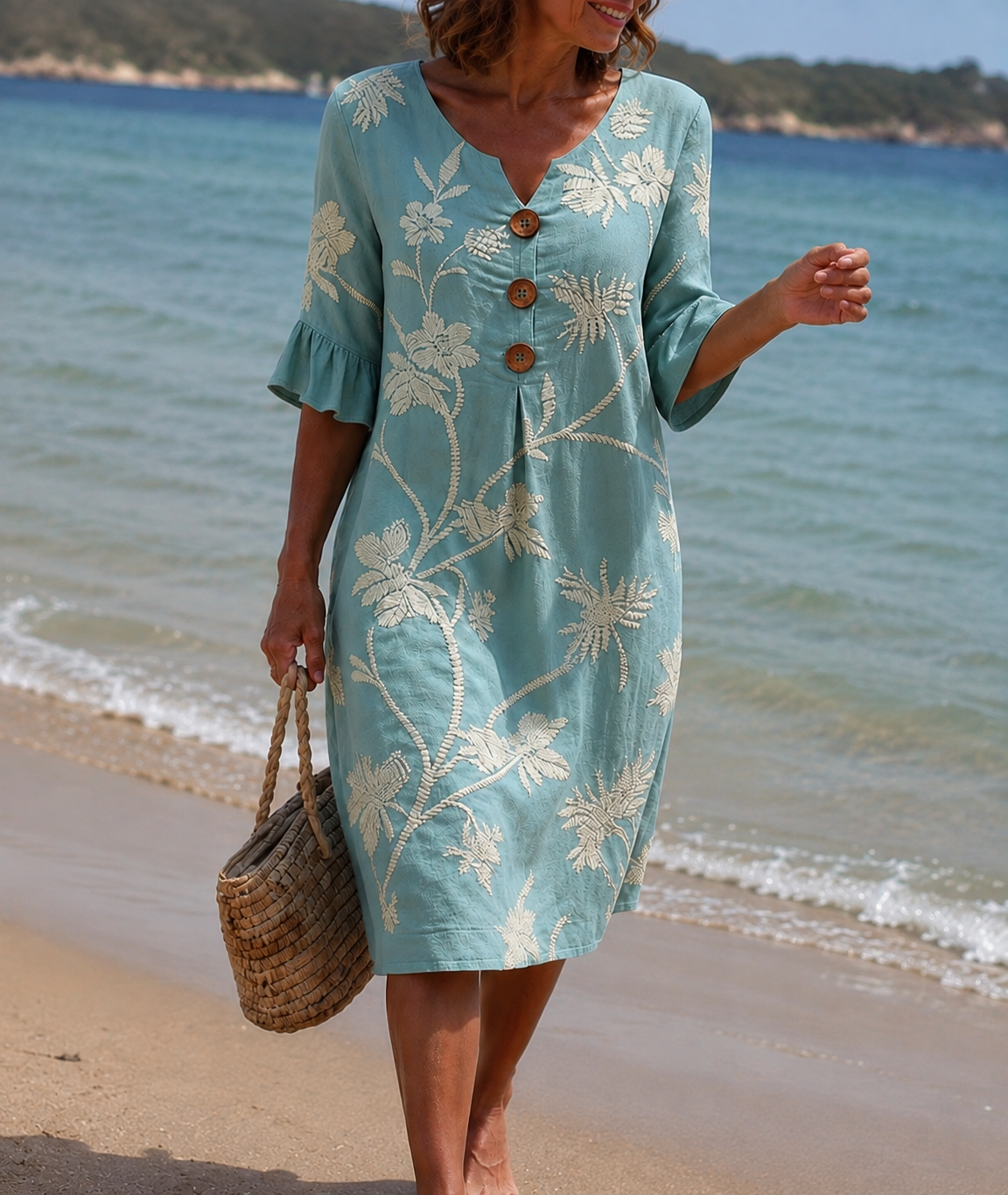 Georgia | Coastal Floral Midi Dress