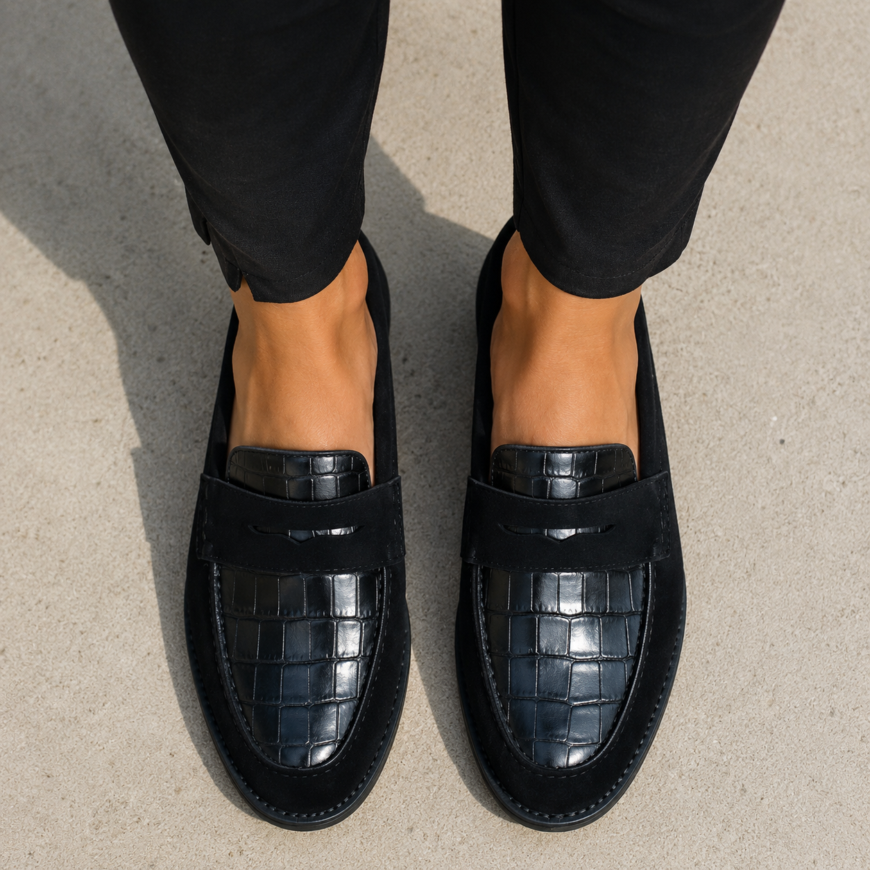 Gina | Croc Detail Comfort Loafers