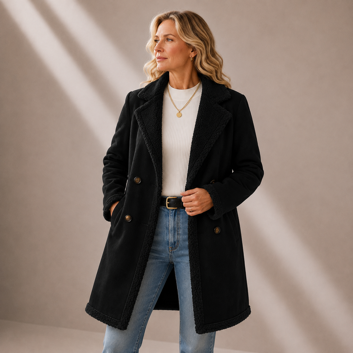 Joan | Faux Fur Lined Coat
