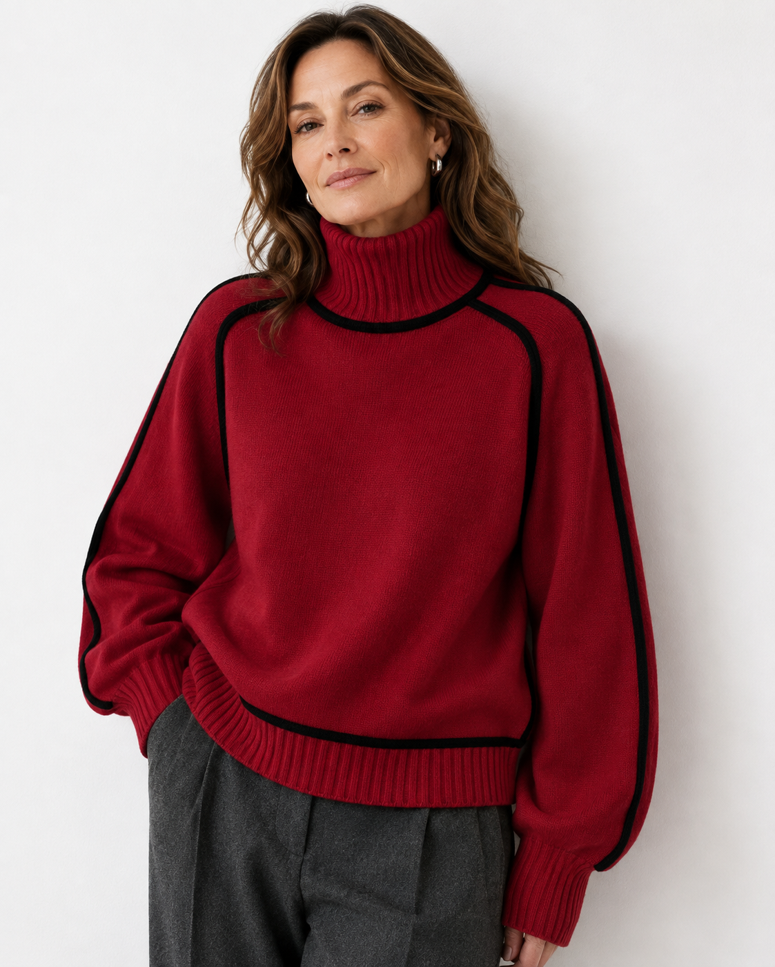 Monica™ | Contrast Turtleneck Sweater