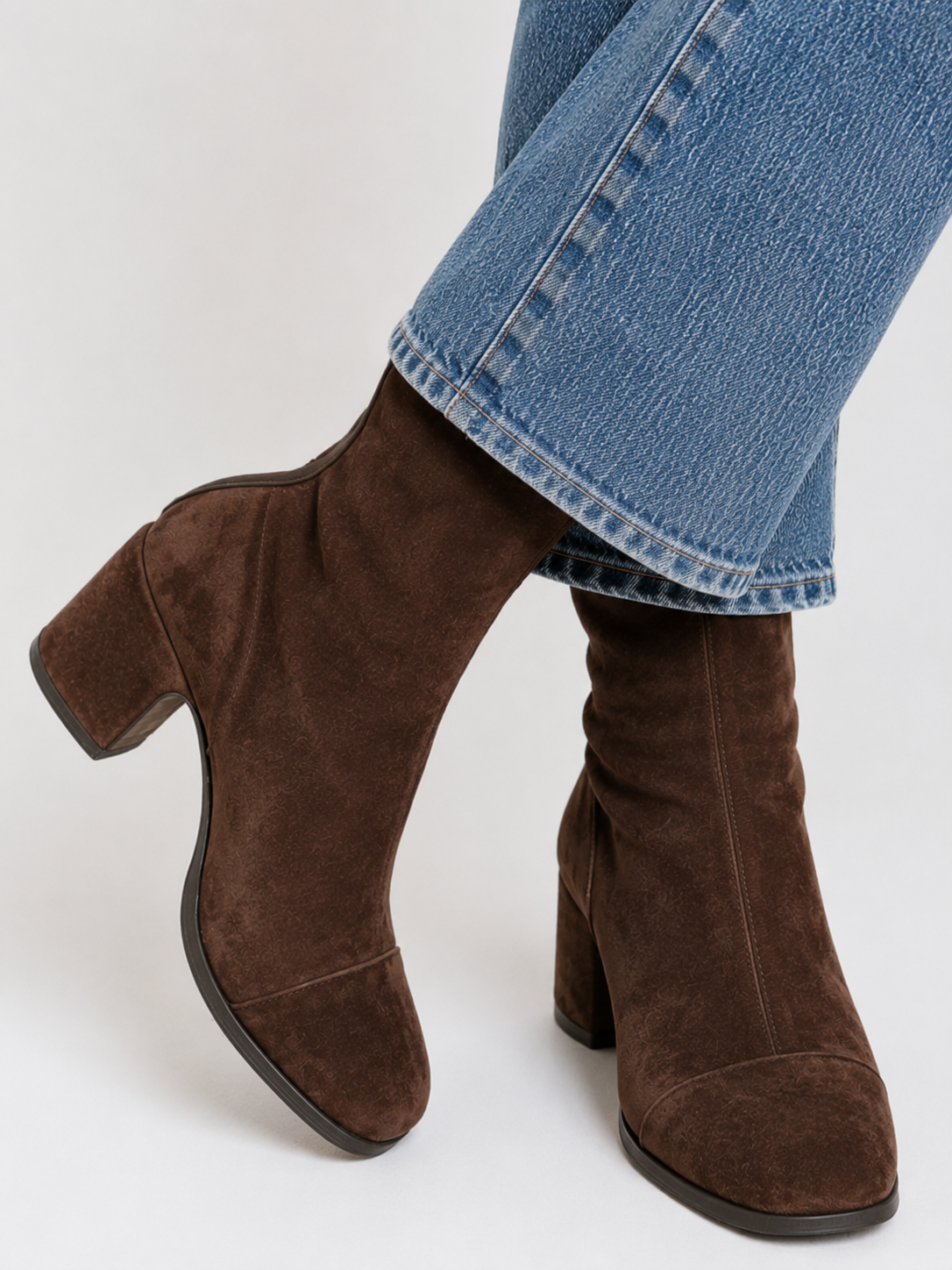 Renee™ | Suede Block Heel Boots