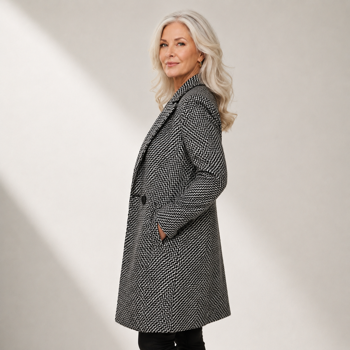 Ruth | Checkered Longline Coat