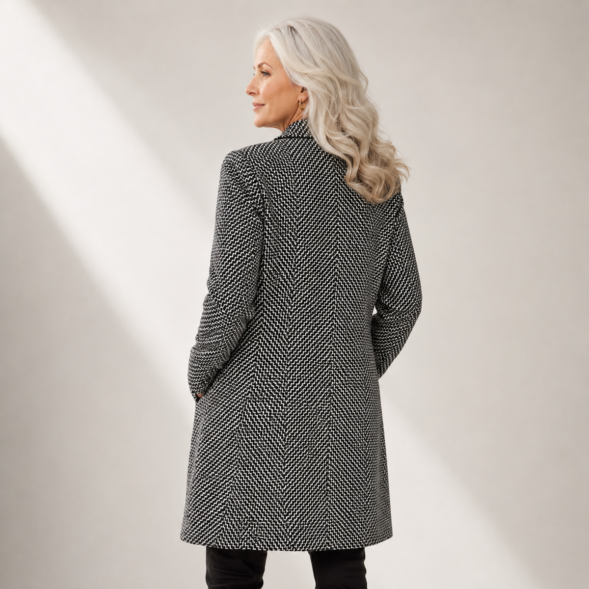Ruth | Checkered Longline Coat