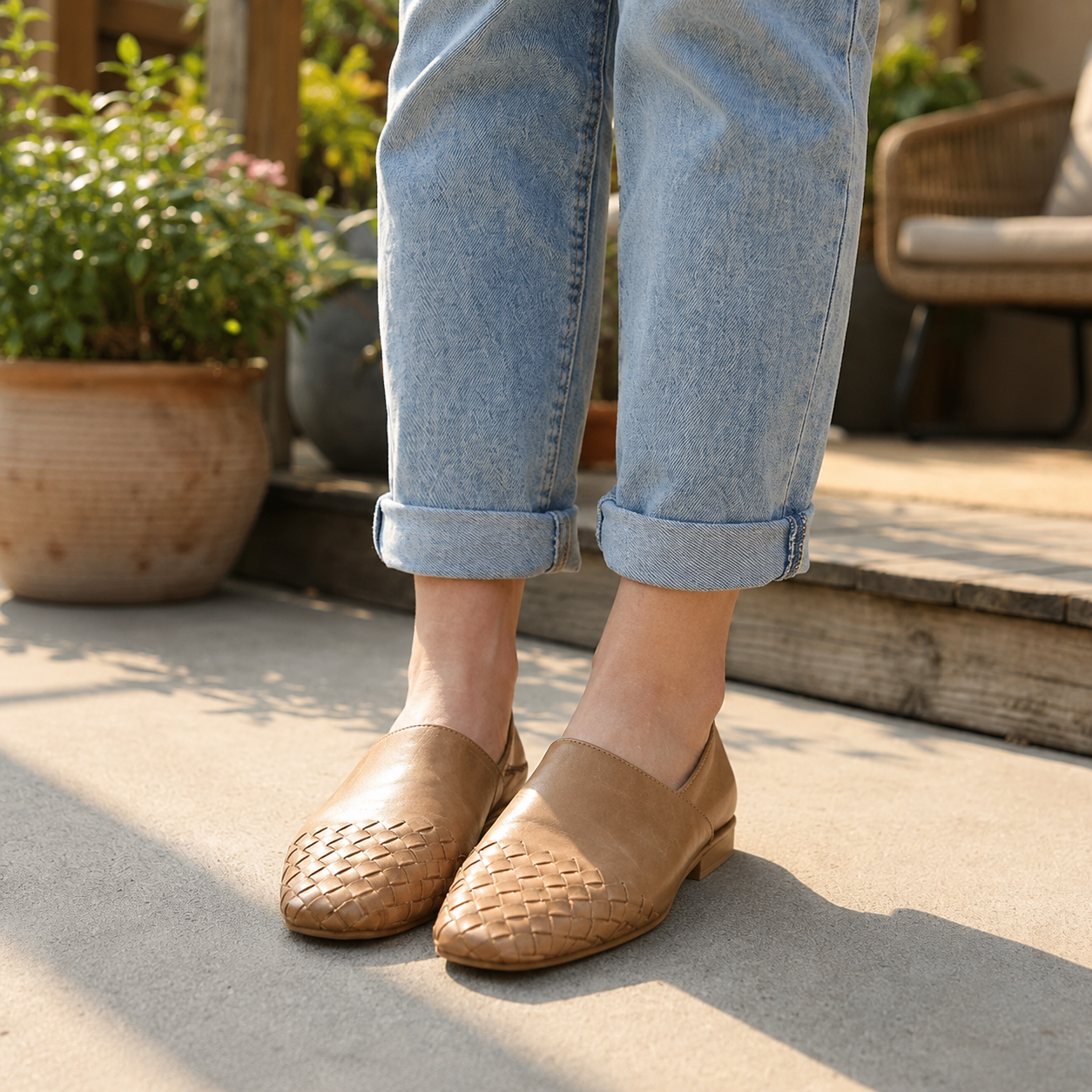 Sally | Woven Slip-On Mules