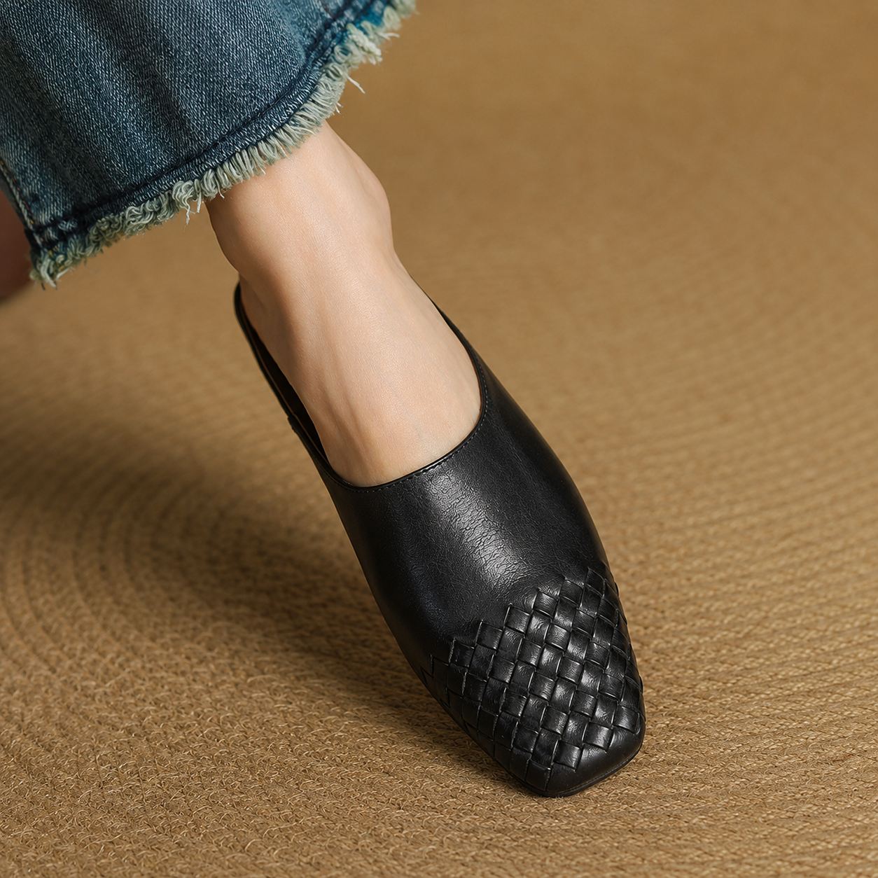 Sally | Woven Slip-On Mules