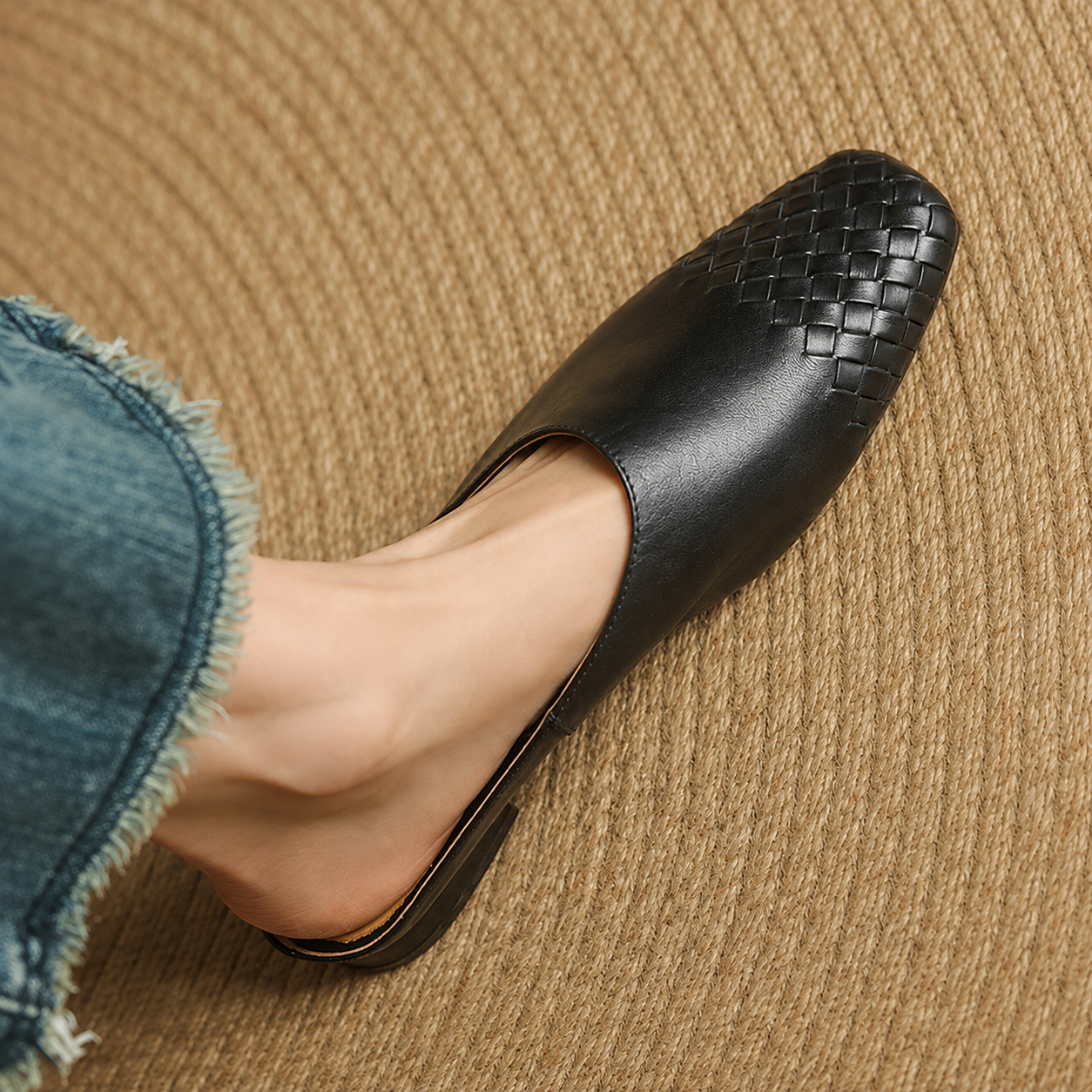 Sally | Woven Slip-On Mules