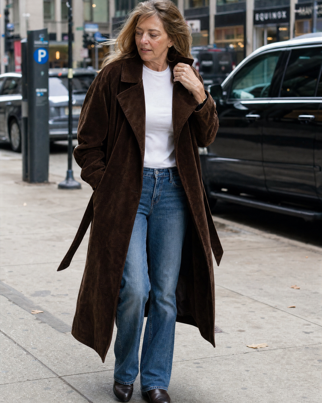 Corinne | Long Velvet Trench Coat