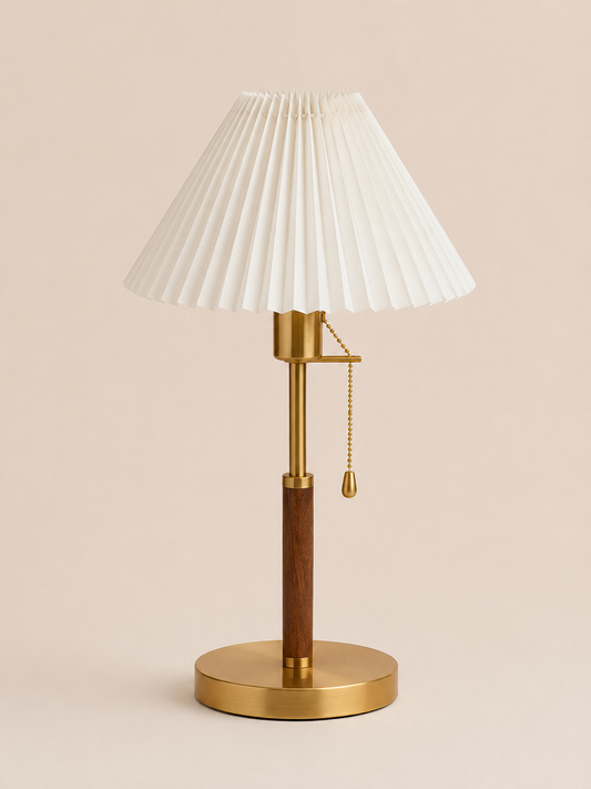 Elegant Vintage Pleated Table Lamp for Bedroom Decor