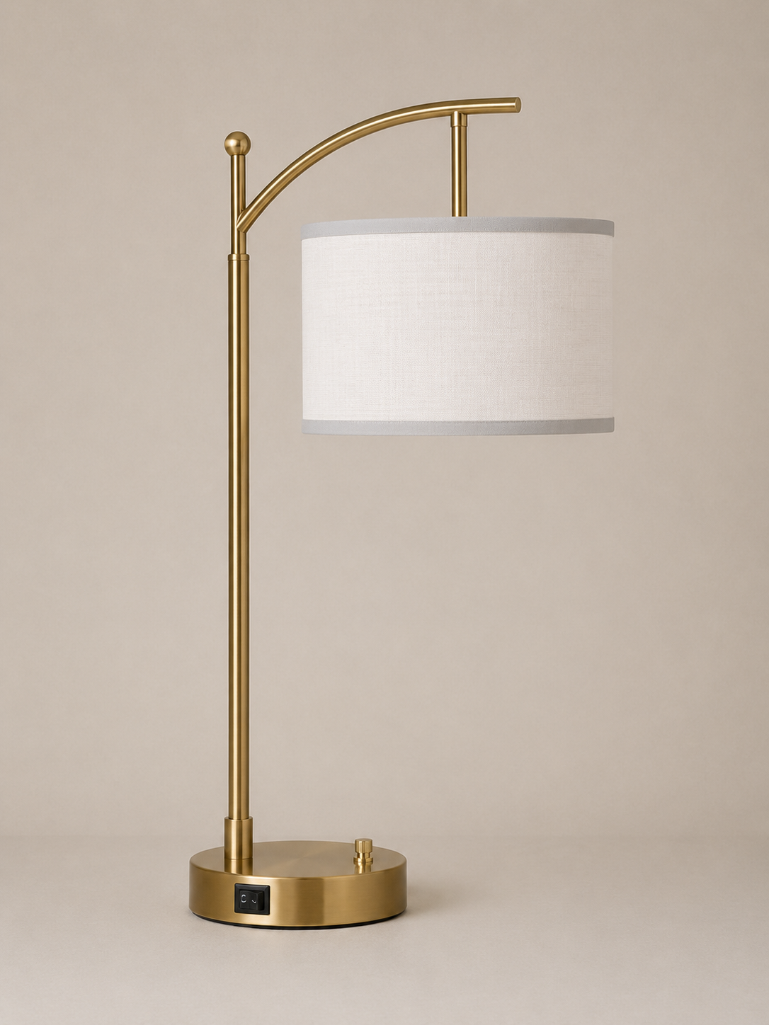 Elegant Natural Fabric Drum Floor Lamp Shade