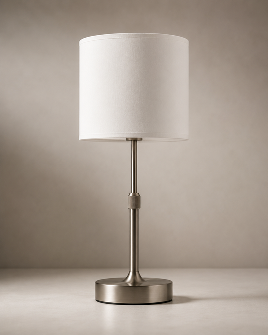 Classic Cordless Fabric Touch Table Lamp with Dimming Features