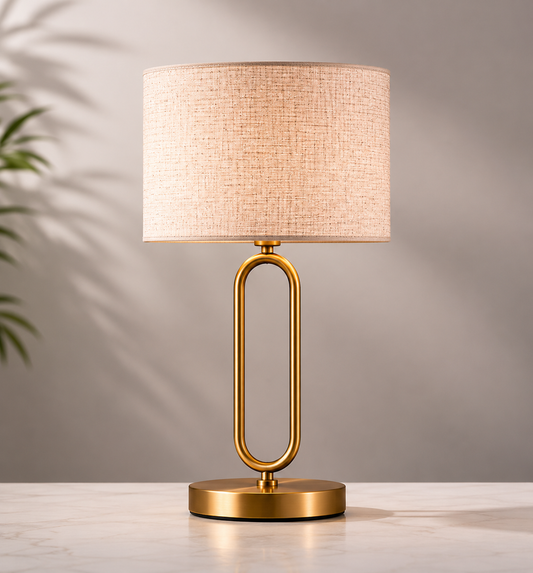 Elegant Gold Iron U-Shaped Table Lamp for Home Décor