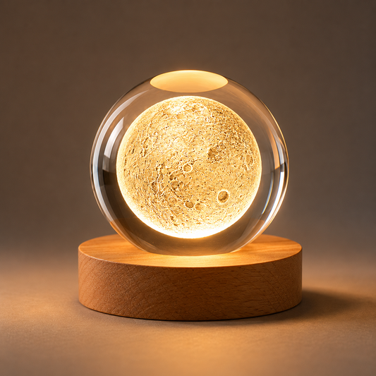 CelestialGlow | Elegant 3D Crystal Solar System Night Light
