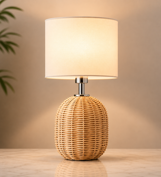 Stylish Retro Bamboo Table Lamp for Bedroom & Living Room