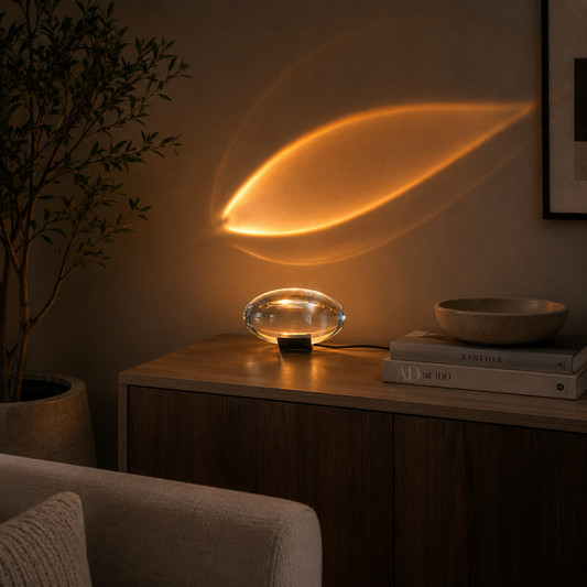 Eye of the Sky Modern Crystal LED Table Lamp | Elegant Night Light Projector