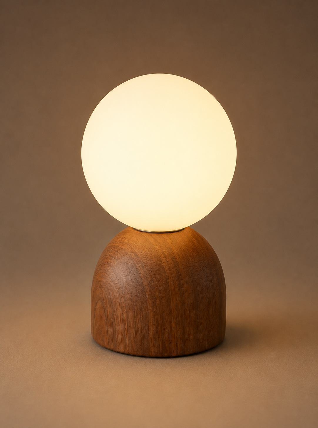 Walnut Globe | Elegant Retro Solid Wood Bedside Table Lamp