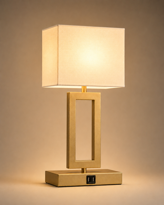 DonutGlow | Modern Touch Control 3-Way Dimmable Bedside Lamp with USB Ports