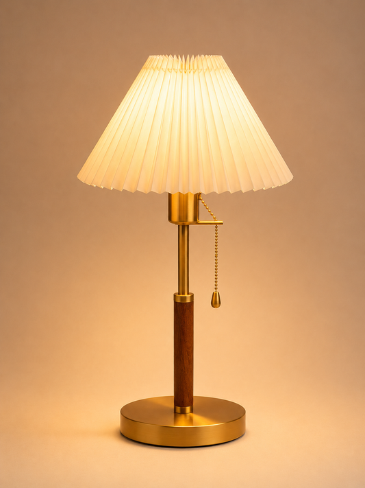 Elegant Vintage Pleated Table Lamp for Bedroom Decor